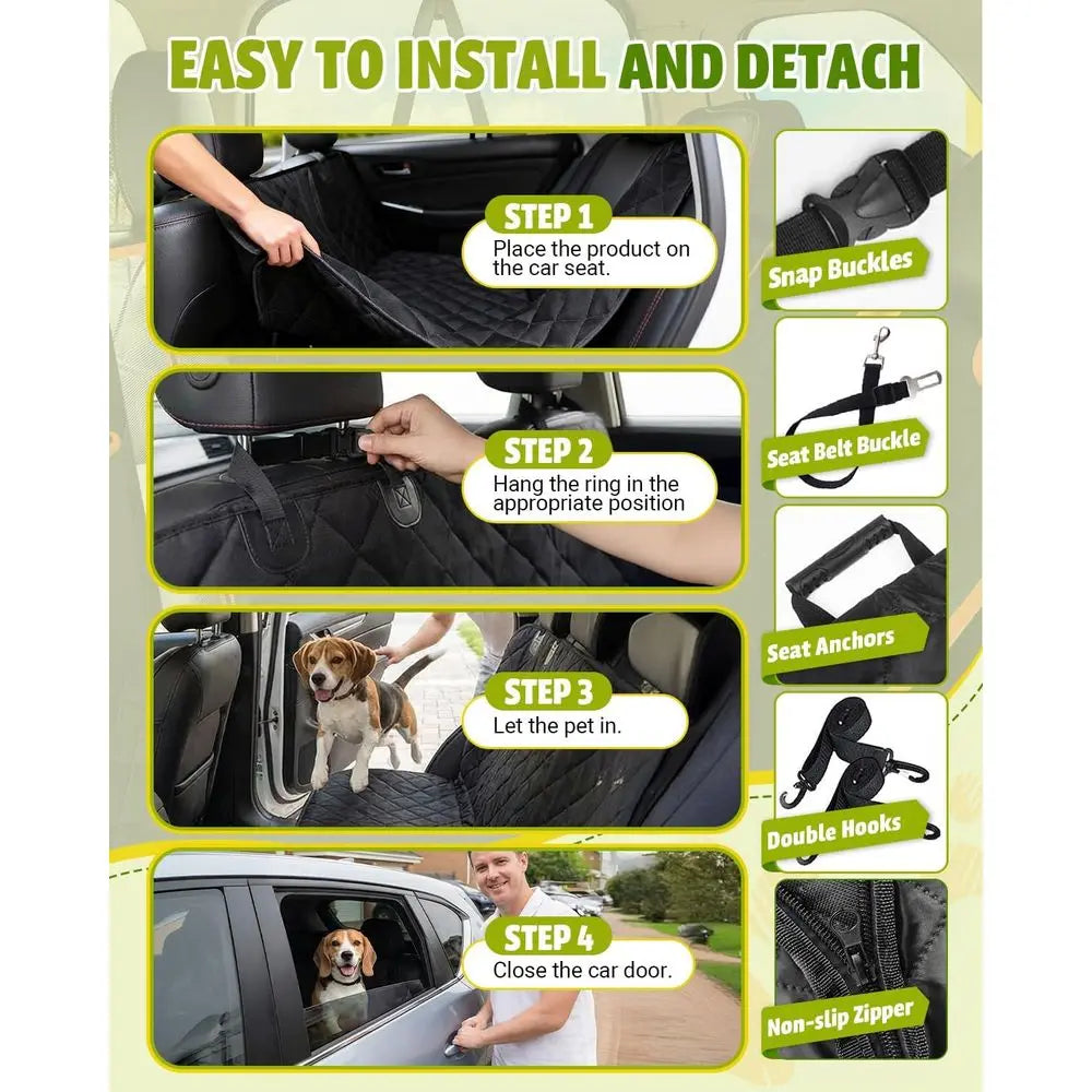 OVOZICN Durable 600D Dog Car Seat Cover Hammock Waterproof