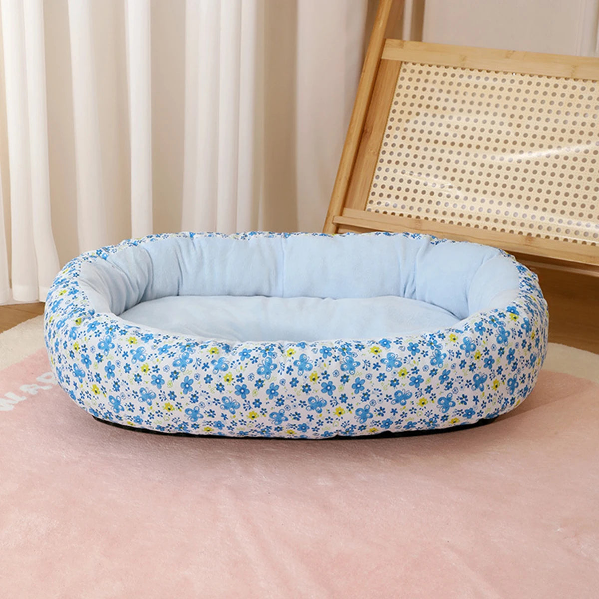 Floral All Season Dog Bed For Dogs And Cats Comfortable