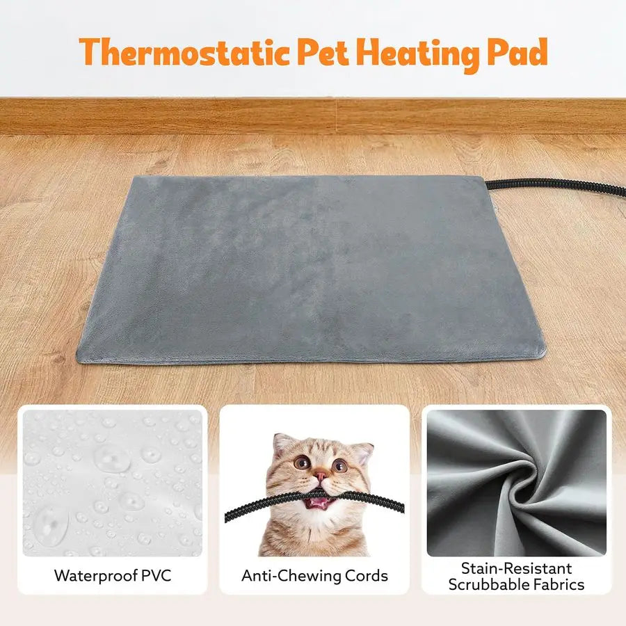 Indoor Large Heated Cat House With Adjustable Temperature And Ball Toy
