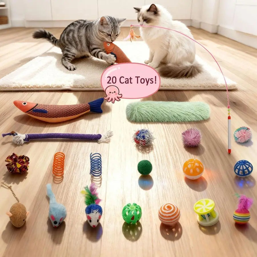 Octopus Shaped Cat Tunnel Collapsible With Toys For Indoor Cats