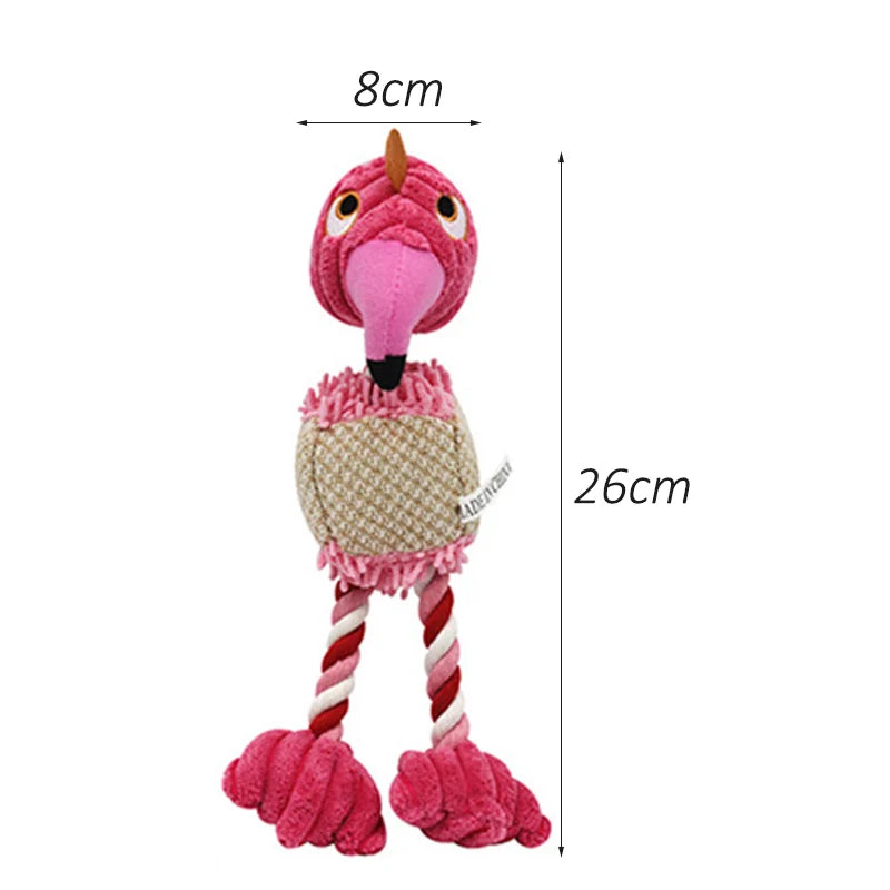 Plush Flamingo Squeaky Toy For Small Dogs Puppy Chew