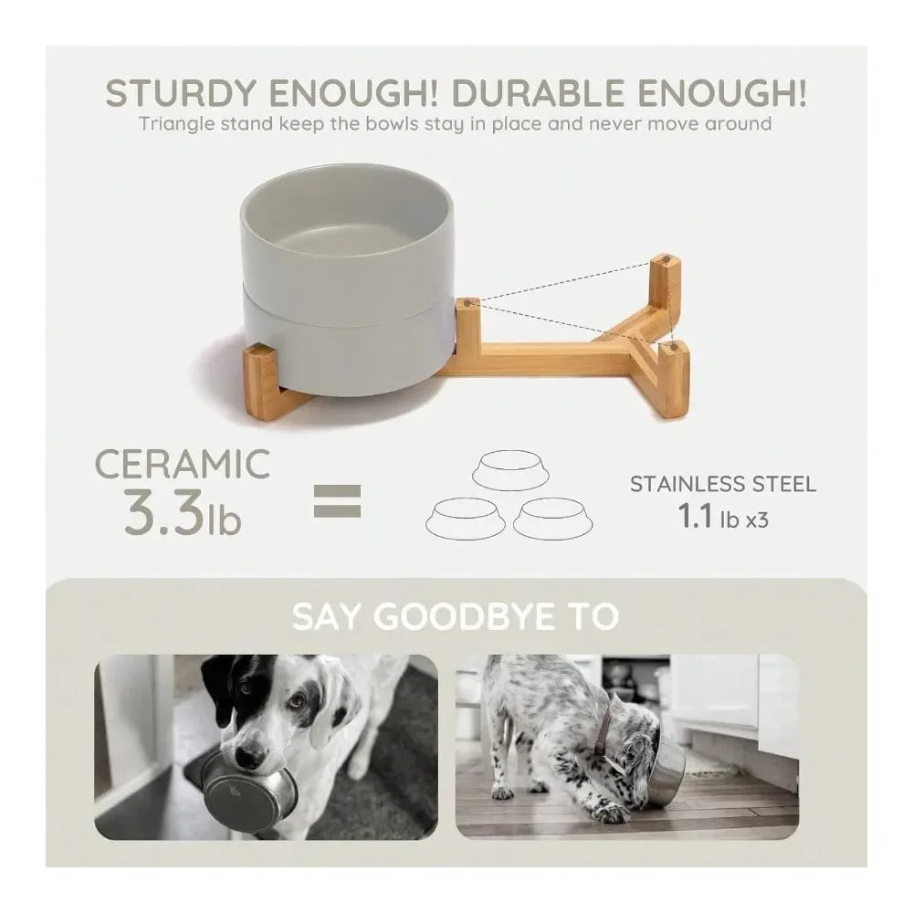 Matte Glaze Weighted Food & Water Set