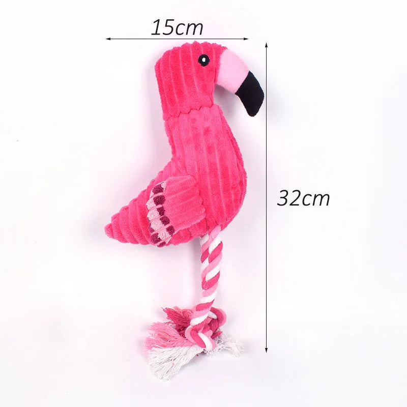 Plush Flamingo Squeaky Toy For Small Dogs Puppy Chew