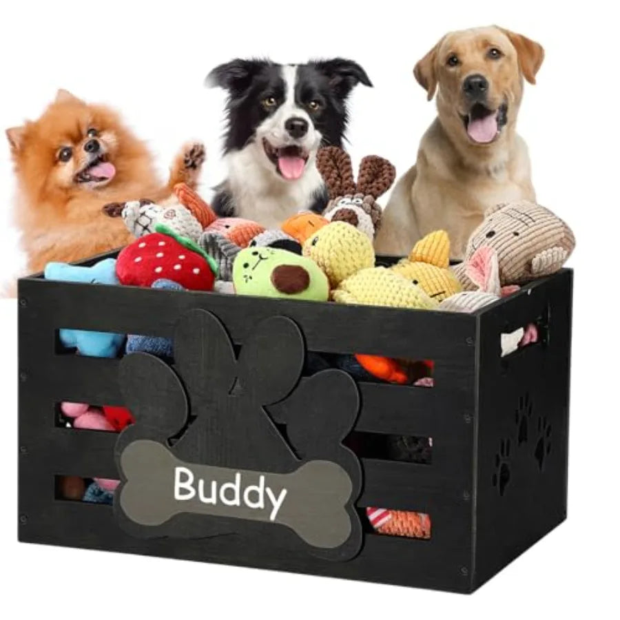 Yao Hui Huang Dog Toy Basket Wood Organizer With Handles