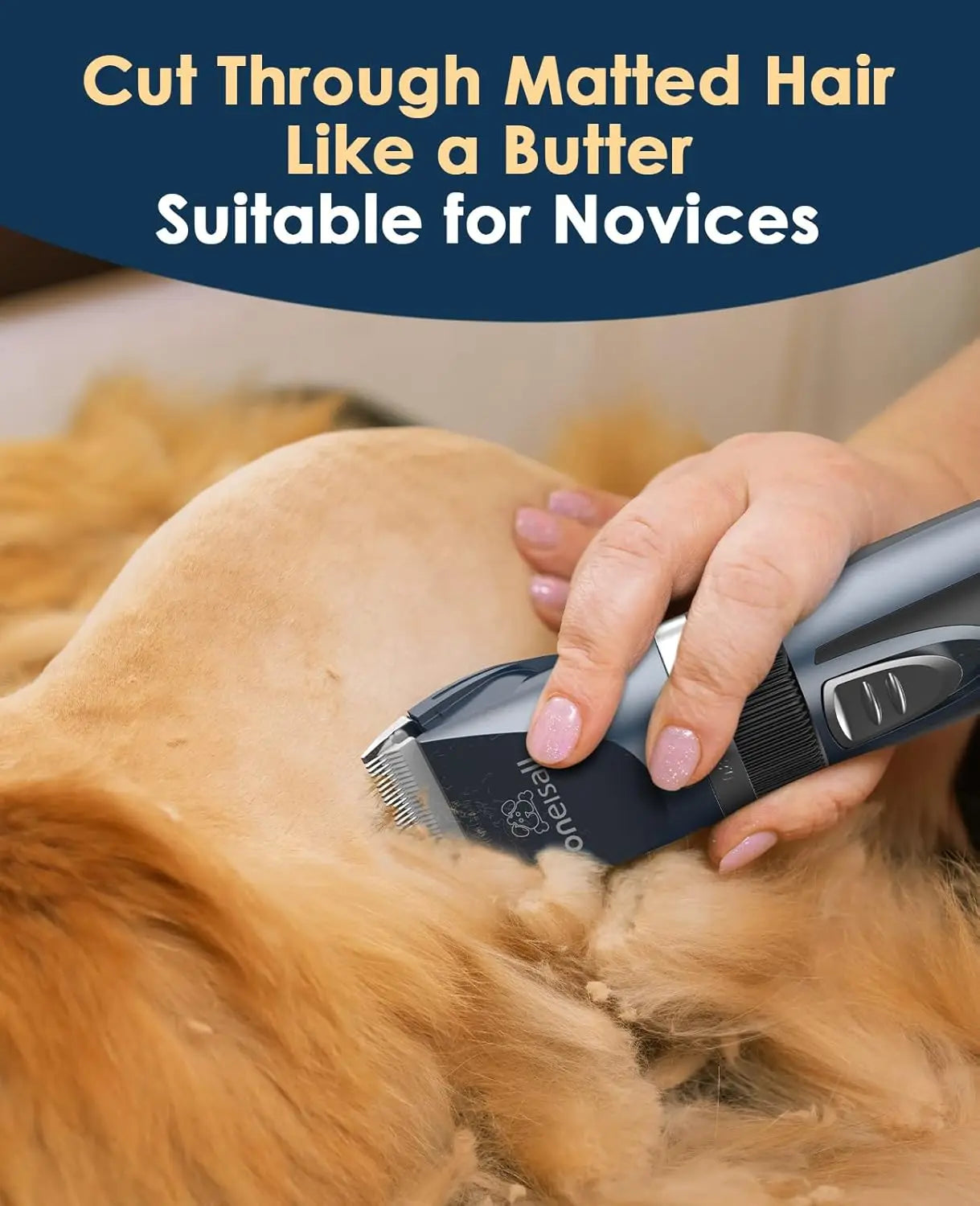 Quiet Cordless Pet Clippers for Matted & Long Hair