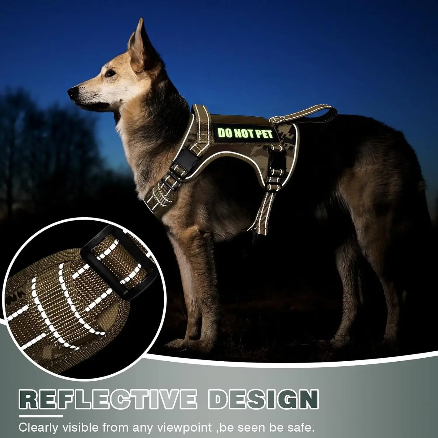 Tactical Dog Harness No Pull With Front Handle Molle System