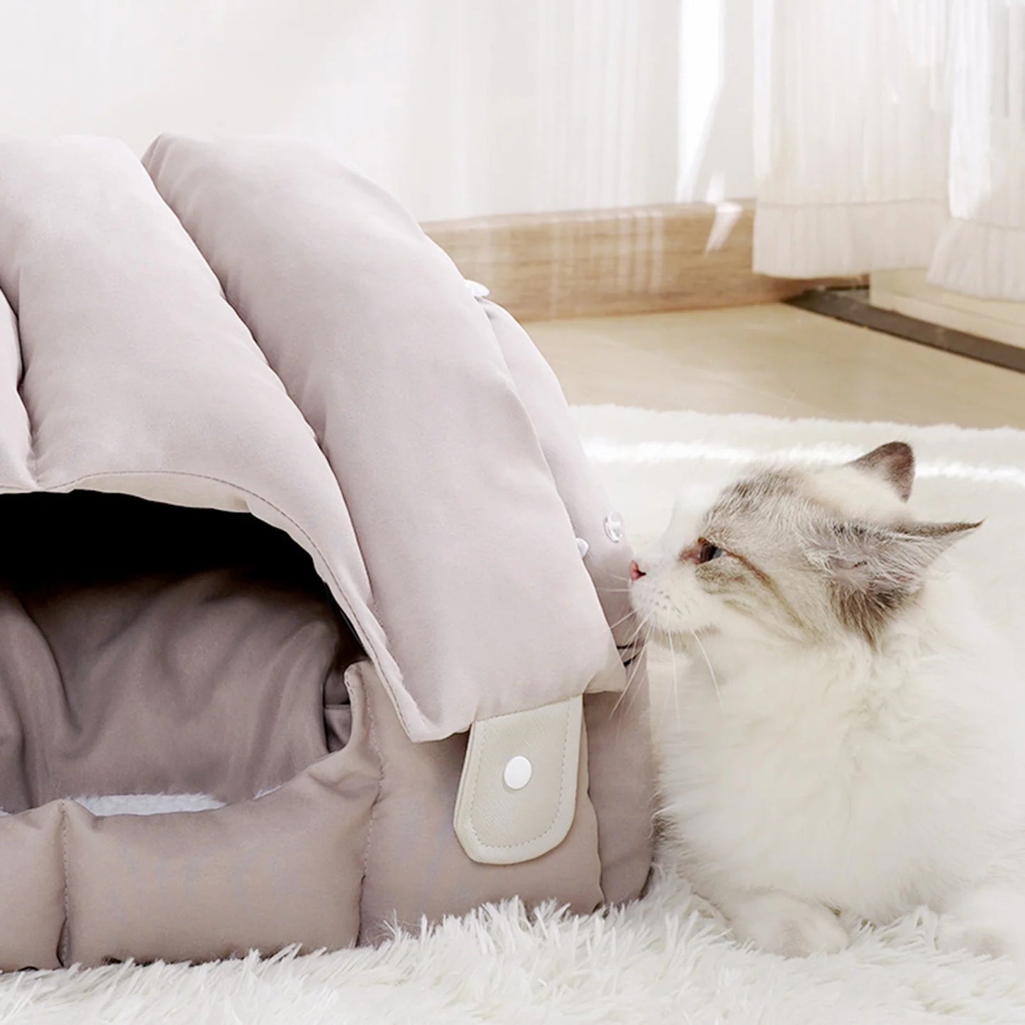 Pet Sofa Bed Dual Purpose Cat Tent With Washable Cushion