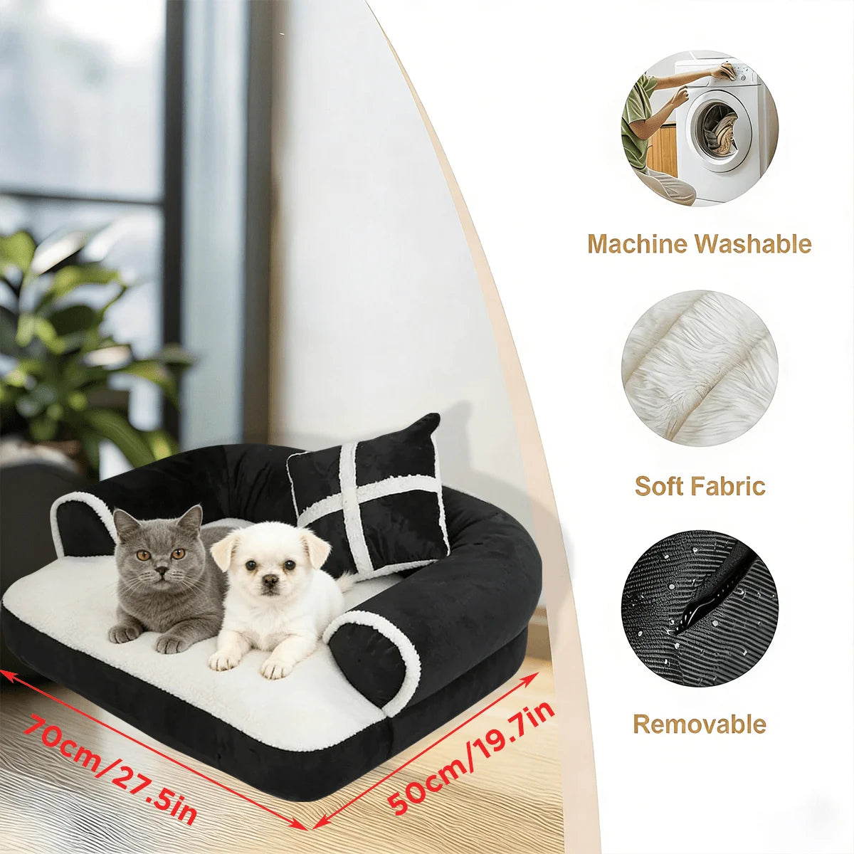 All Season Pet Bed Removable Washable for Dogs and Cats