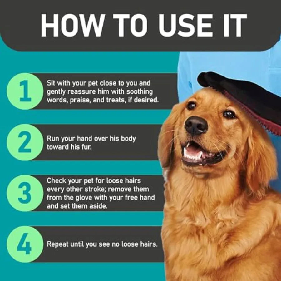 Pet Grooming Gloves for Dogs and Cats
