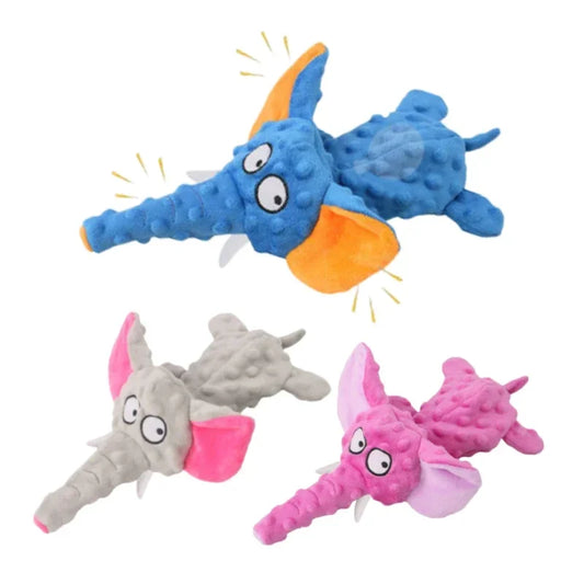 Stuffing-Free Plush Elephant Dog Toy