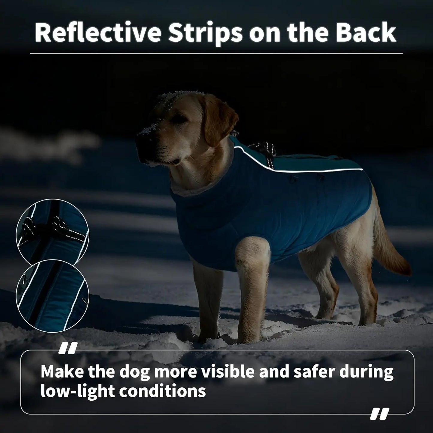 Waterproof Reflective Dog Jacket with Harness