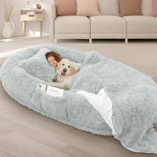 Oversized Memory Foam Dog Bed For Large Pets With Pillow
