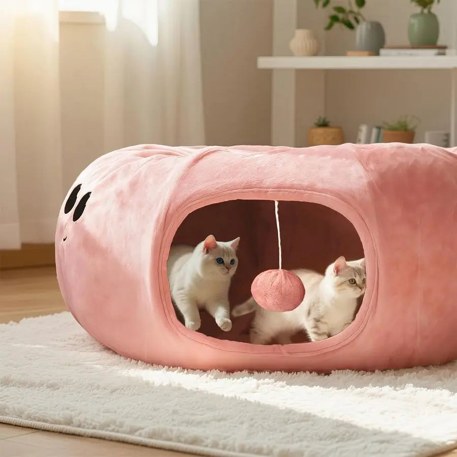 Octopus Shaped Cat Tunnel Collapsible With Toys For Indoor Cats