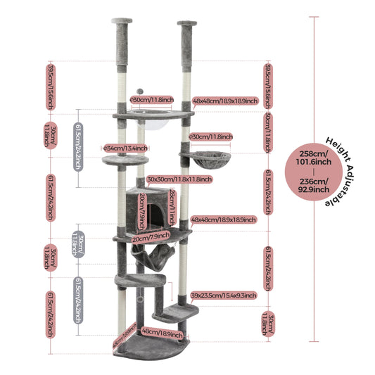 Multi-Level Tall Cat Tree for Indoor Cats