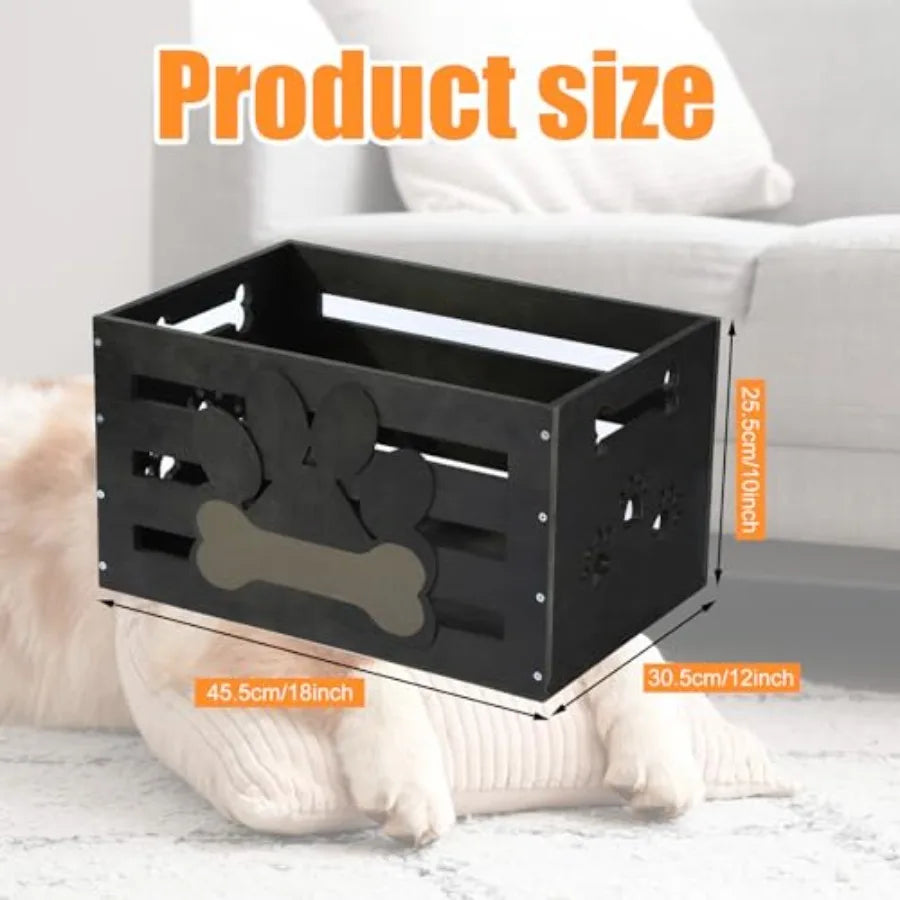 Yao Hui Huang Dog Toy Basket Wood Organizer With Handles