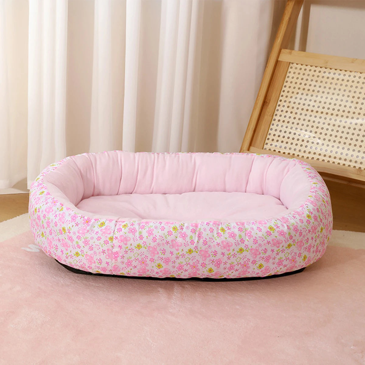 Floral All Season Dog Bed For Dogs And Cats Comfortable