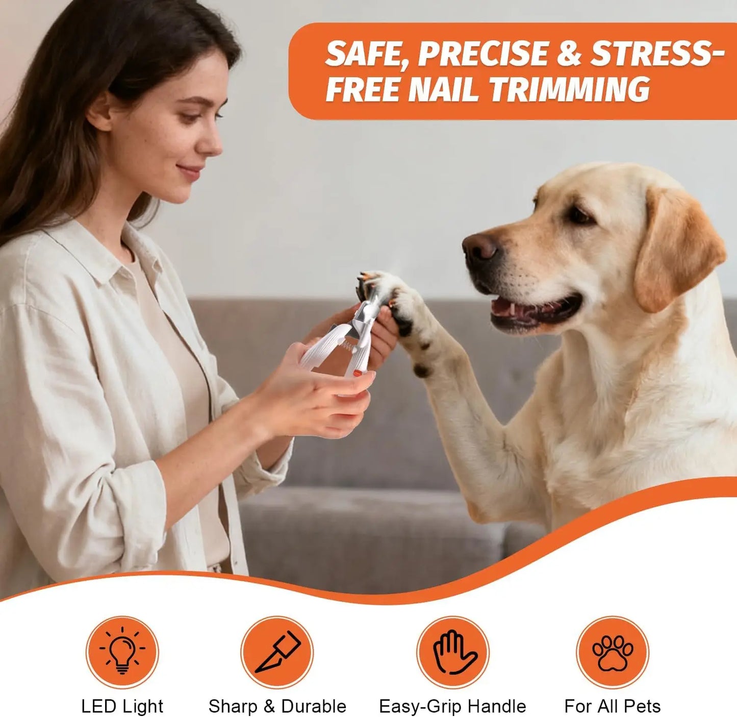 Fast Acting Styptic Powder & LED Nail Clippers Kit for Pets