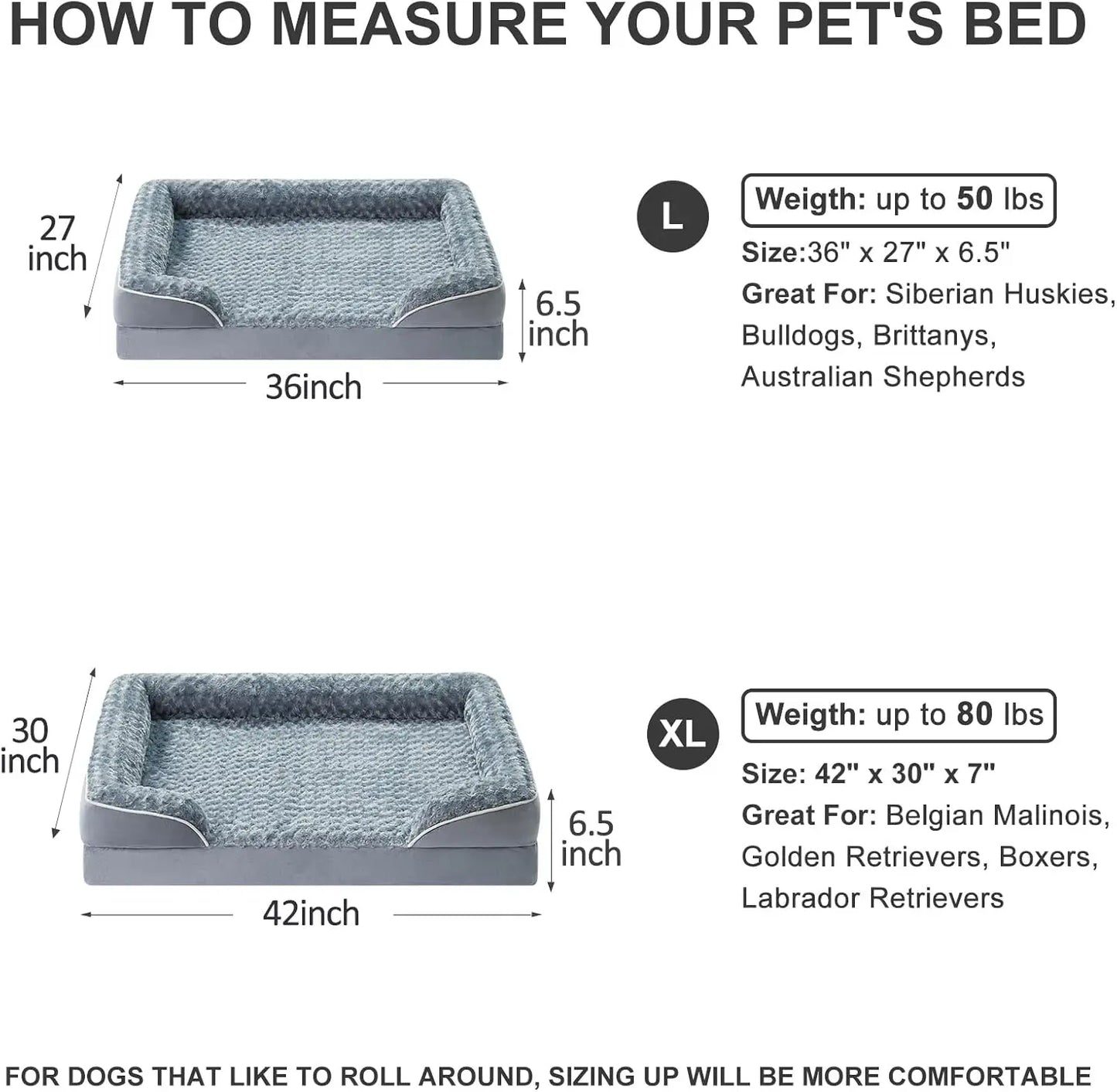 Washable Orthopedic Dog Sofa Bed with Waterproof Lining