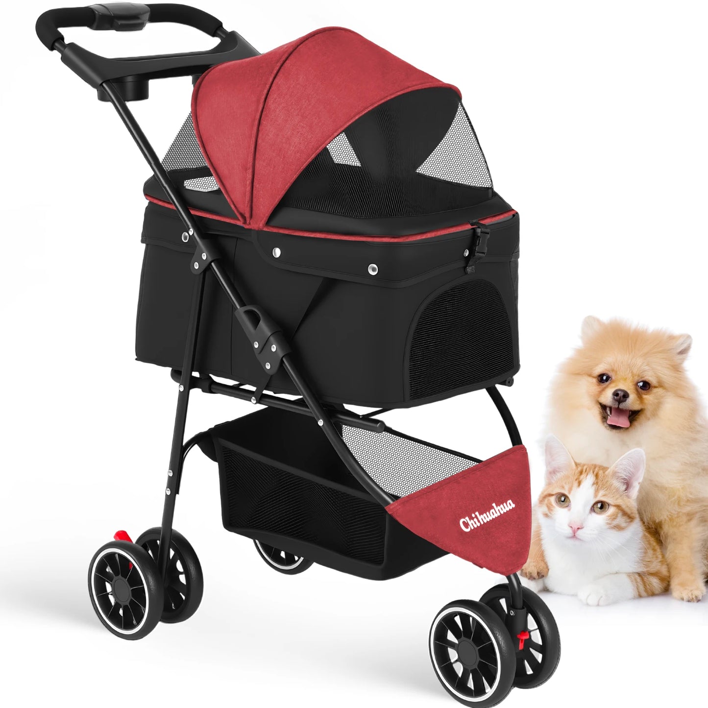 Chihuahua Pet Stroller For Small Dogs And Cats Travel Foldable