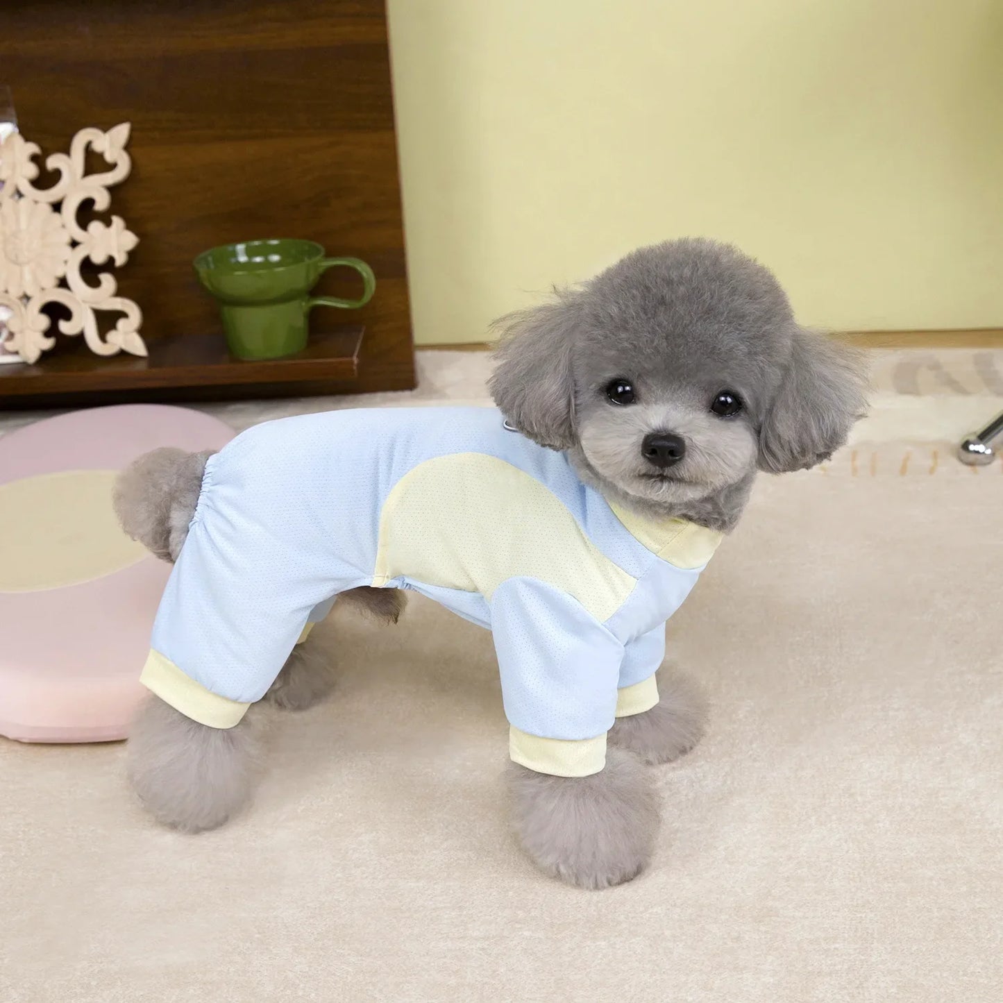 Summer Pet Cooling Dog Jumpsuit Ice Silk Breathable Quick Drying Clothes