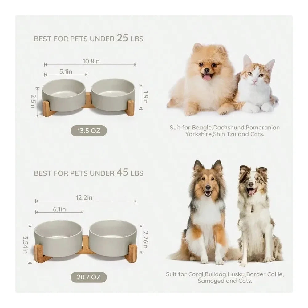 Matte Glaze Weighted Food & Water Set