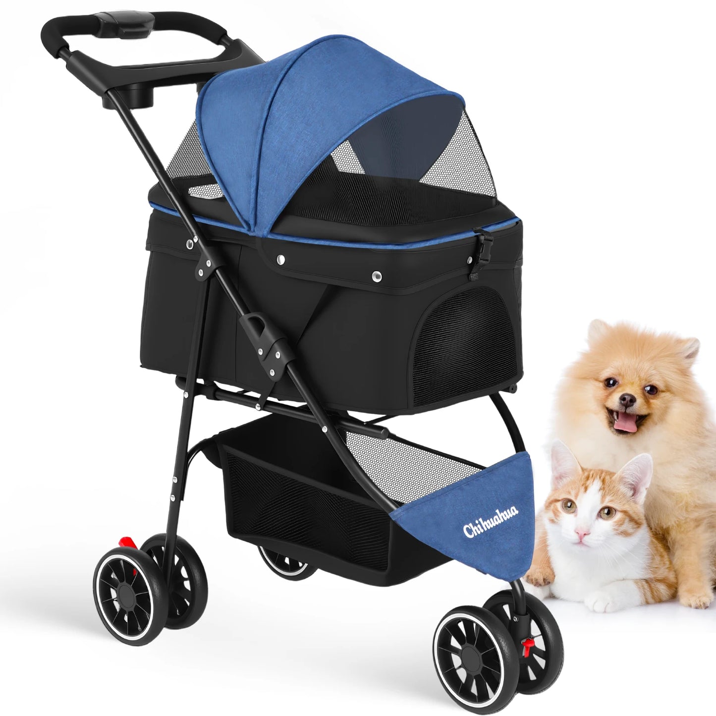 Chihuahua Pet Stroller For Small Dogs And Cats Travel Foldable