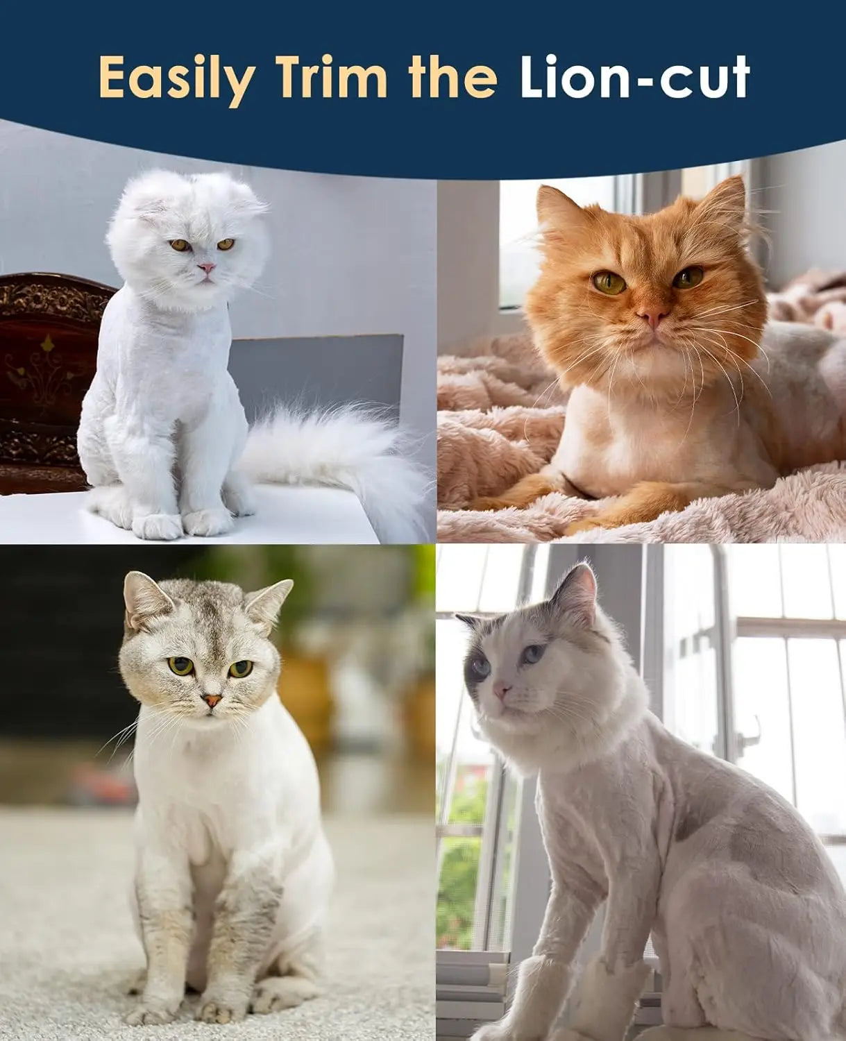 Quiet Cordless Pet Clippers for Matted & Long Hair