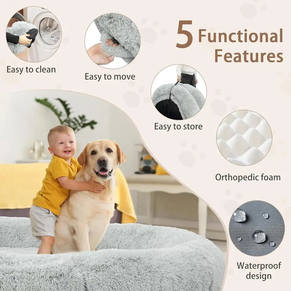 Oversized Memory Foam Dog Bed For Large Pets With Pillow