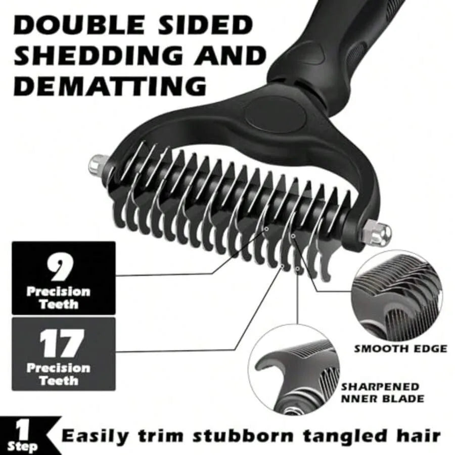 3PCS Self Cleaning Slicker Brush And Pet Grooming Rake