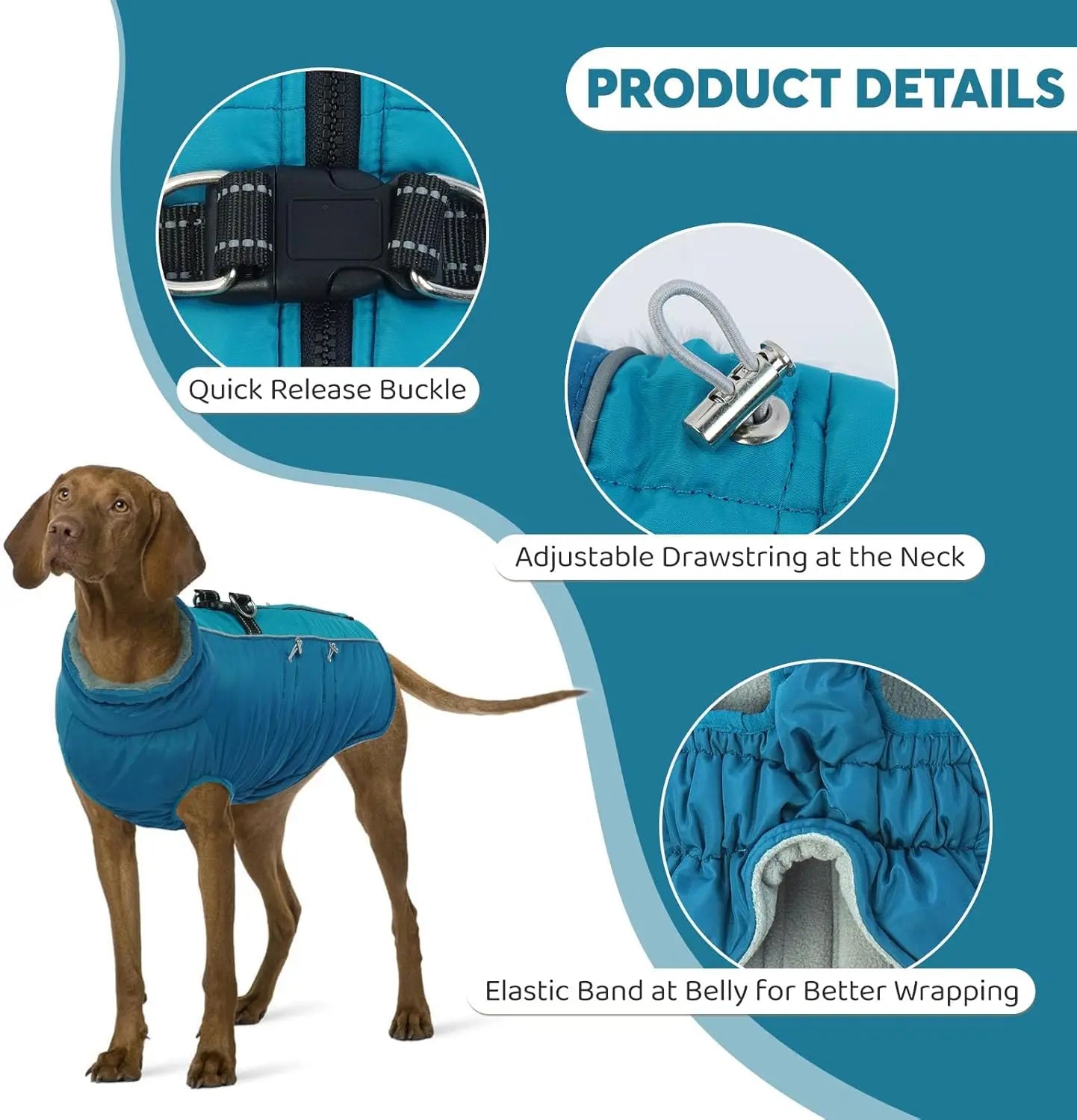 Waterproof Reflective Dog Jacket with Harness
