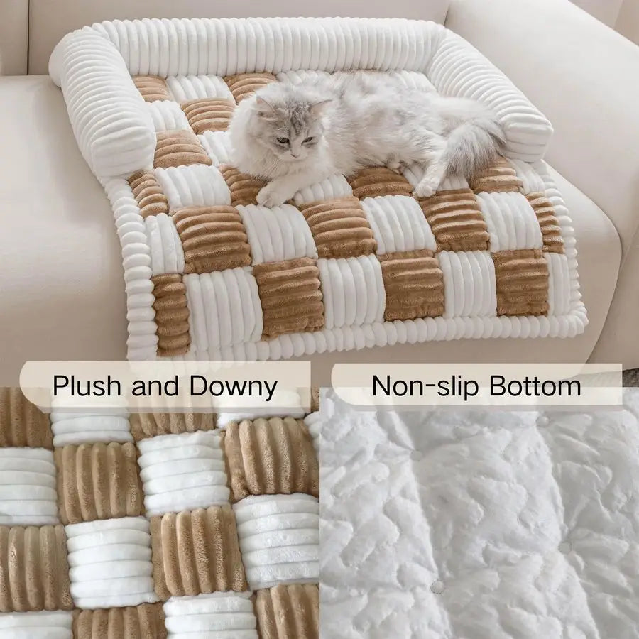 UltraSoftPremium Fuzzy Sofa Cover and Plush Pet Bed for DogsAndCats