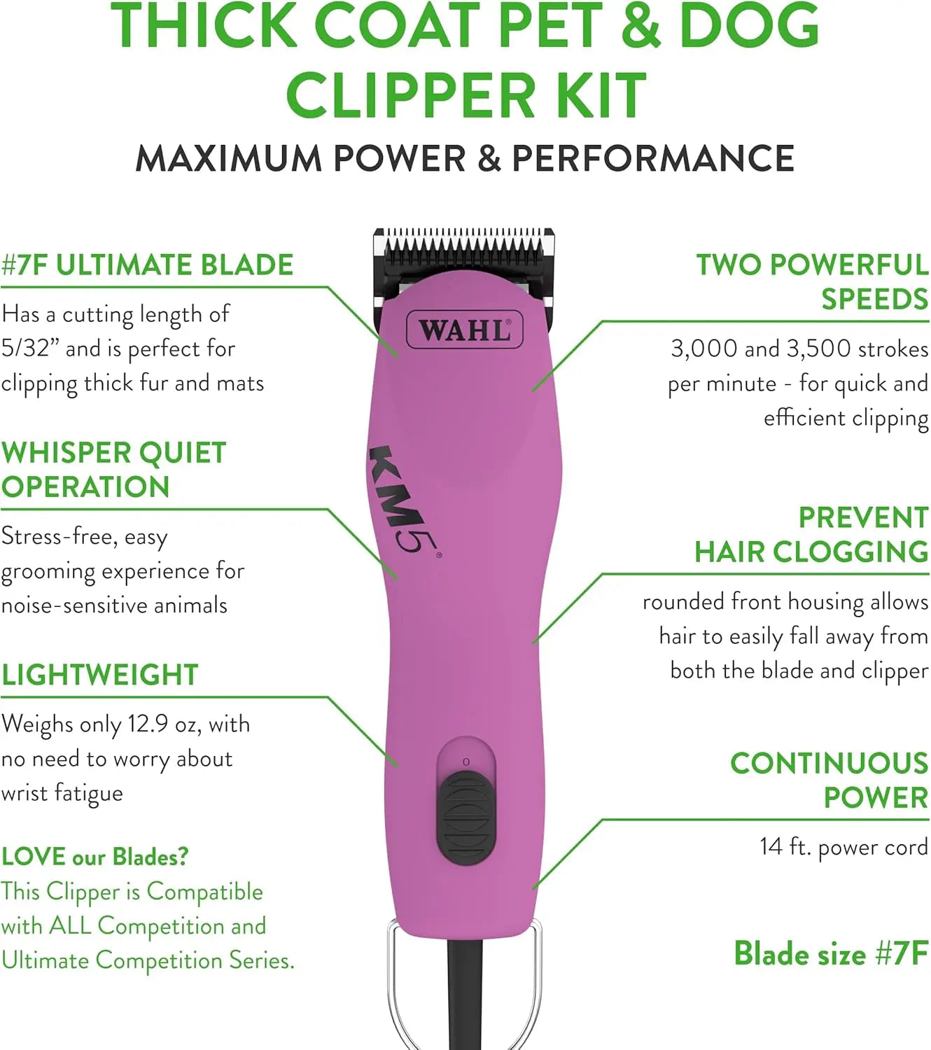 Professional Pet Hair Clipper for Thick Coats