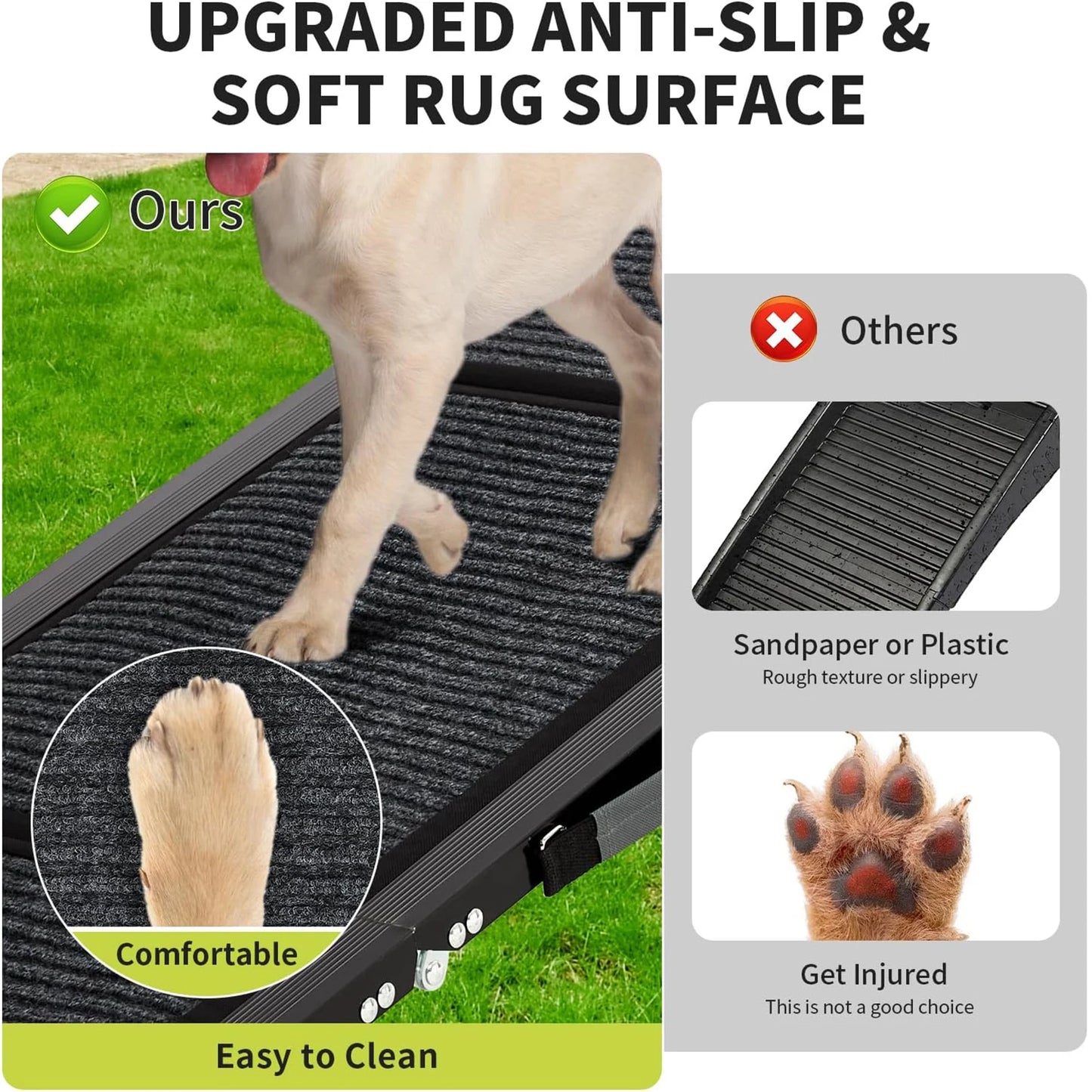 HiMISSDog Upgraded Car Dog Ramp Folding Pet Ramp With Non Slip Surface
