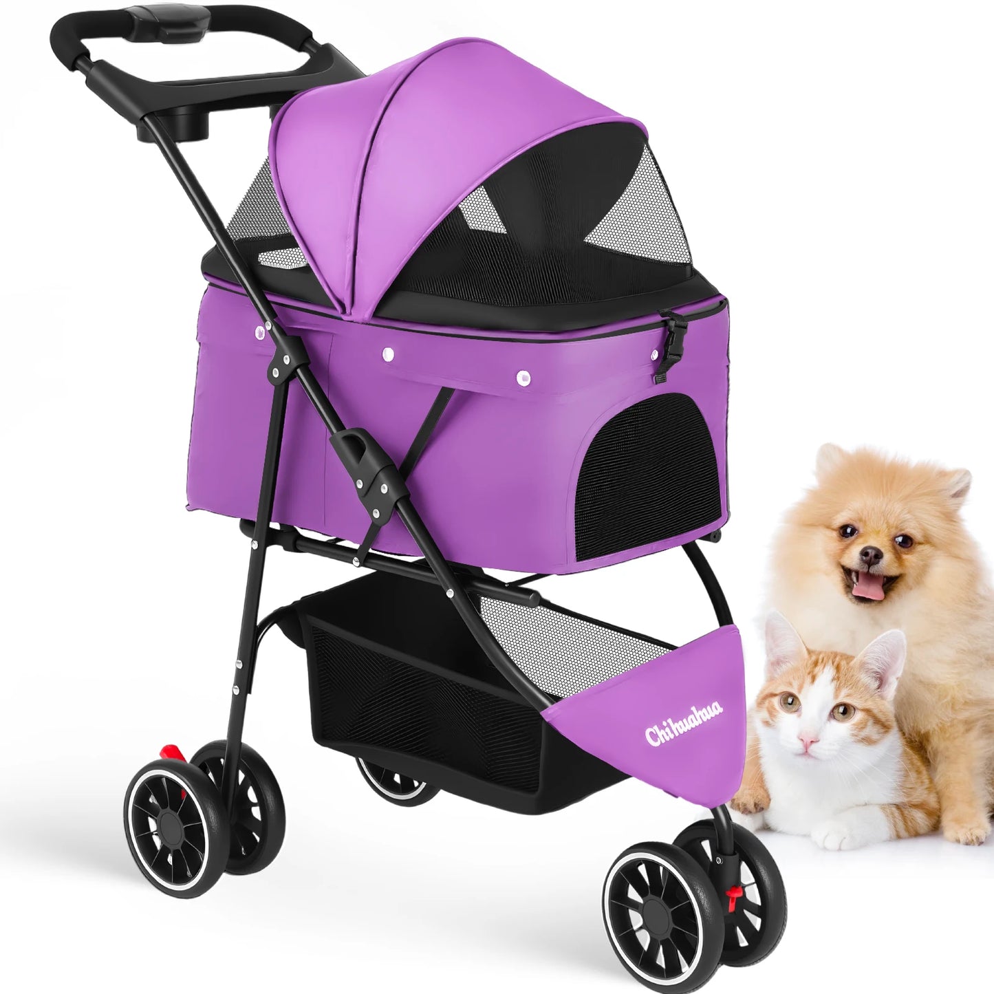 Chihuahua Pet Stroller For Small Dogs And Cats Travel Foldable