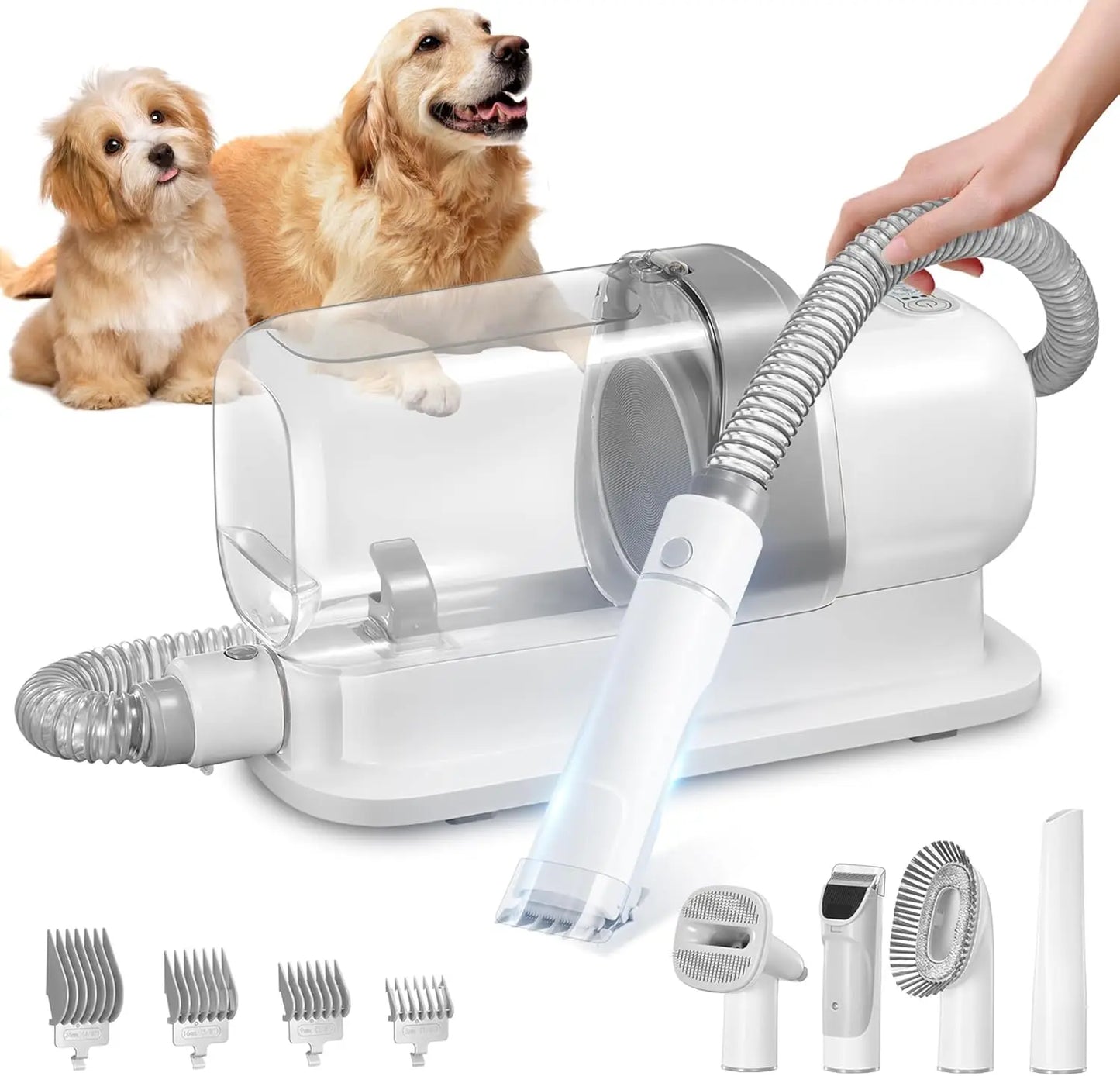 Dog Grooming Vacuum Kit With Low Noise Pet Hair Tools