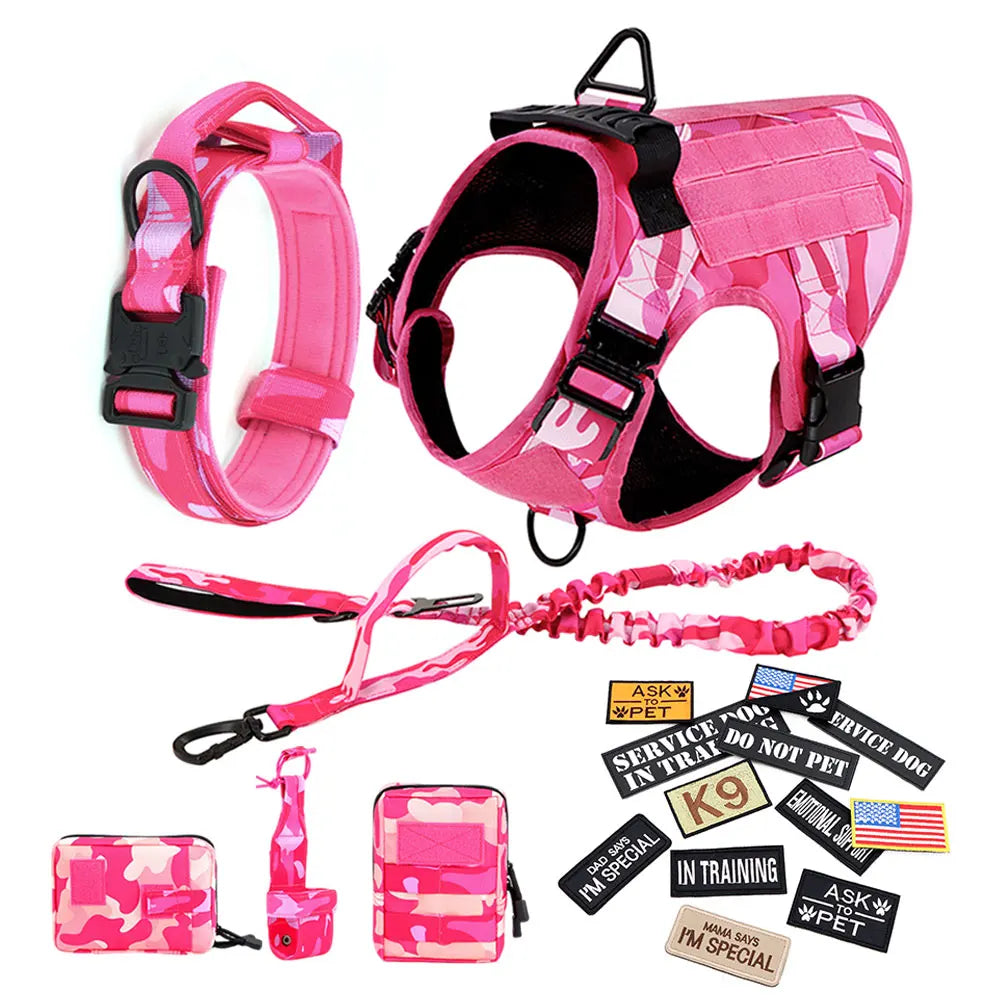Military Pink Camouflage Dog Harness