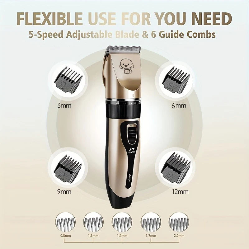 SHUYU Pet Hair Trimmer Kit Electric Clipper For Dogs Cats