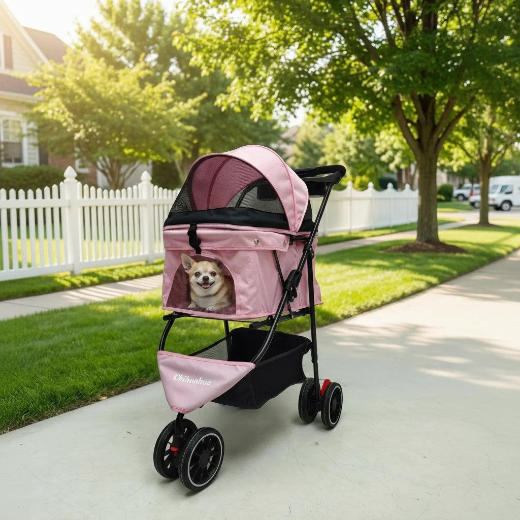 Chihuahua Pet Stroller For Small Dogs And Cats Travel Foldable