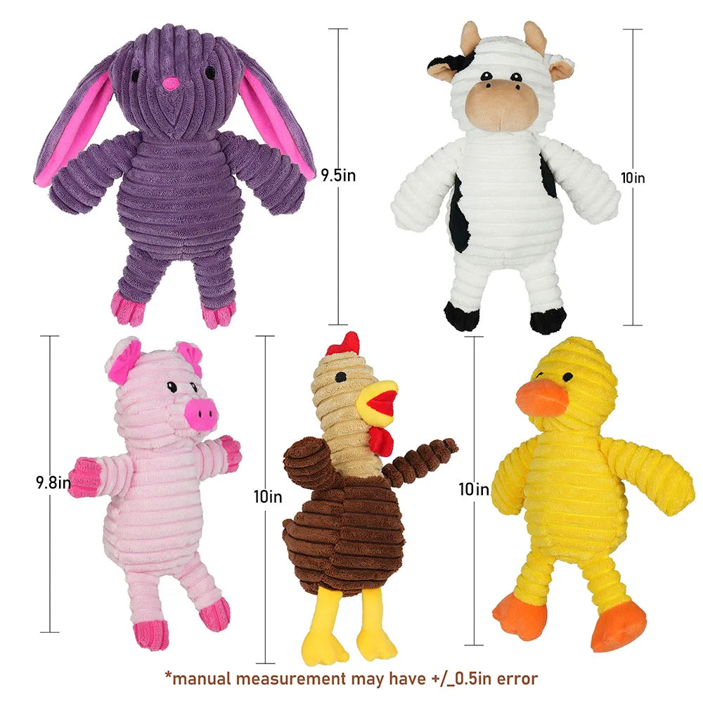 5 Pack Dog Toys Plush Dog Squeaky Toys