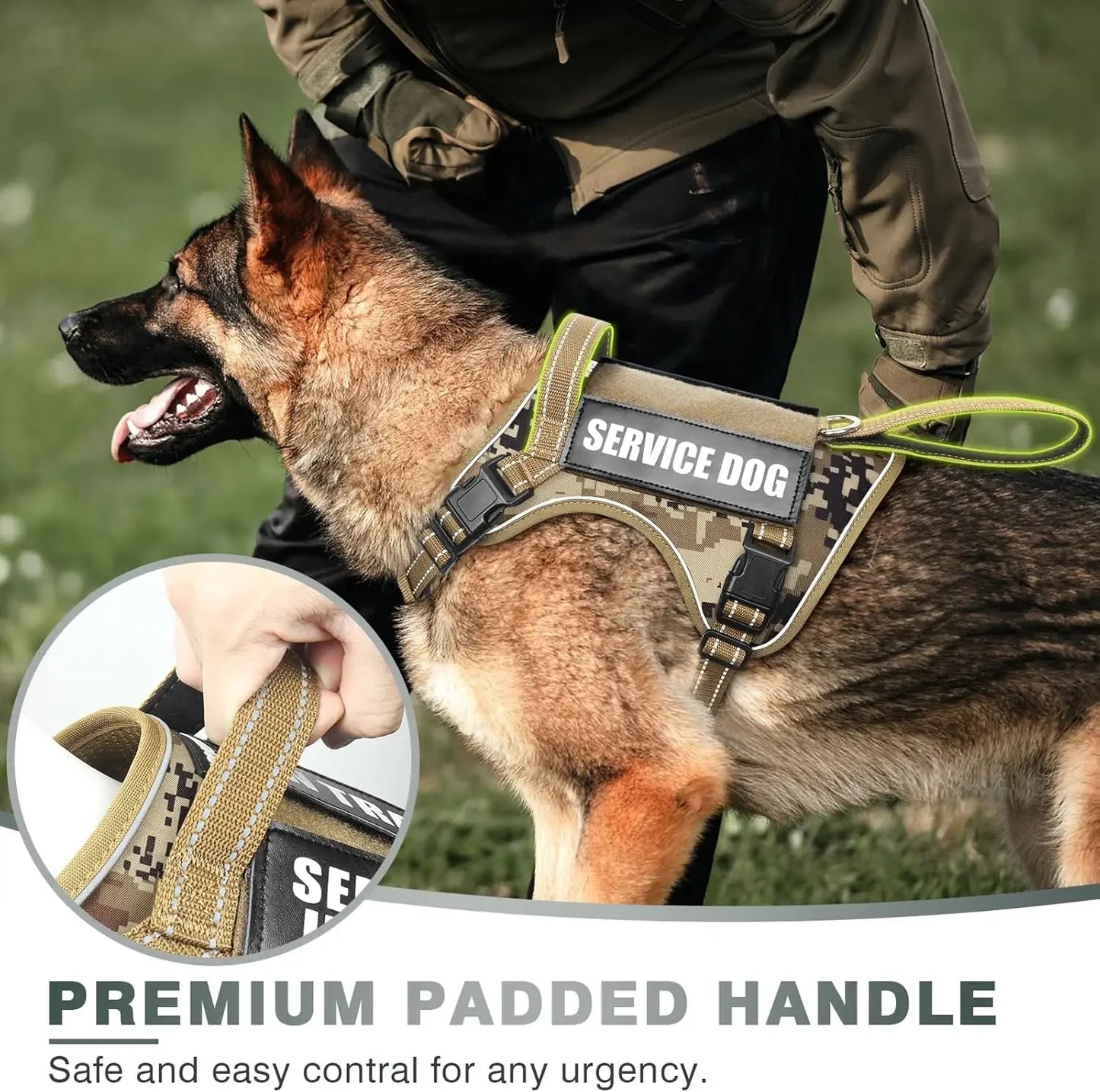 Tactical Dog Harness No Pull With Front Handle Molle System