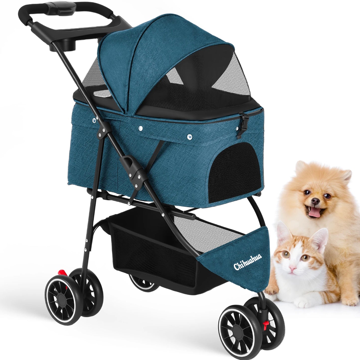 Chihuahua Pet Stroller For Small Dogs And Cats Travel Foldable