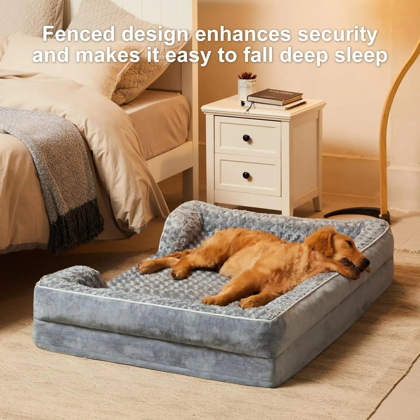 Washable Orthopedic Dog Sofa Bed with Waterproof Lining