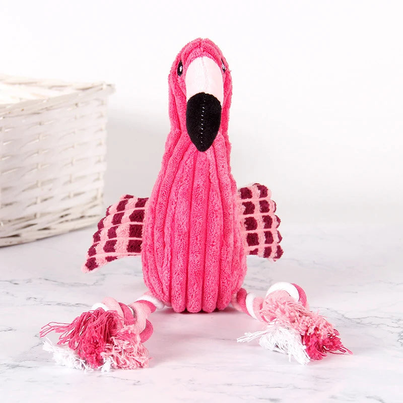 Plush Flamingo Squeaky Toy For Small Dogs Puppy Chew