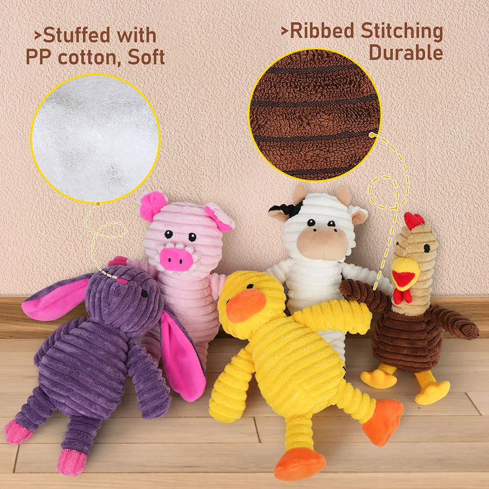 5 Pack Dog Toys Plush Dog Squeaky Toys