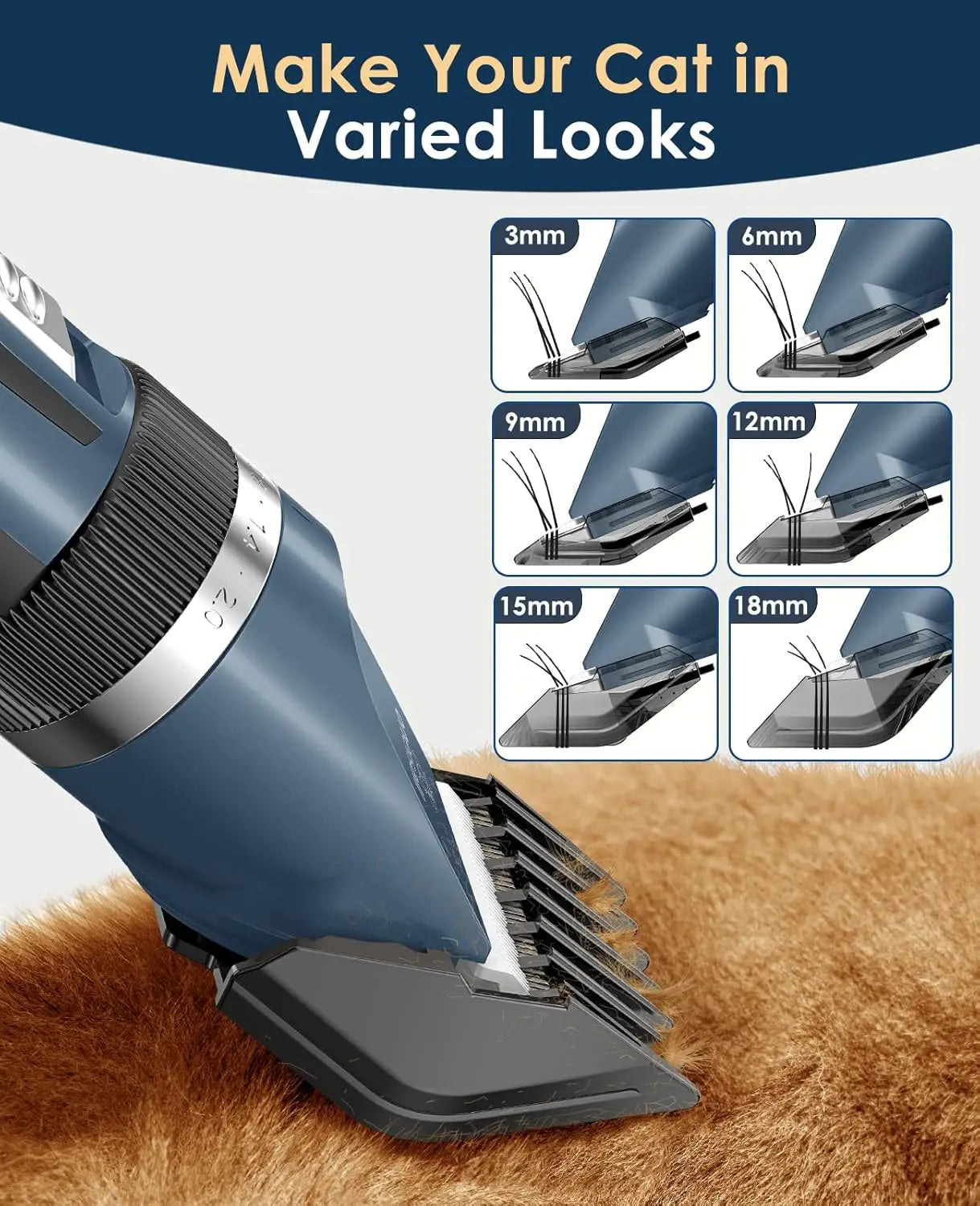 Quiet Cordless Pet Clippers for Matted & Long Hair
