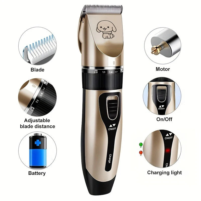 SHUYU Pet Hair Trimmer Kit Electric Clipper For Dogs Cats