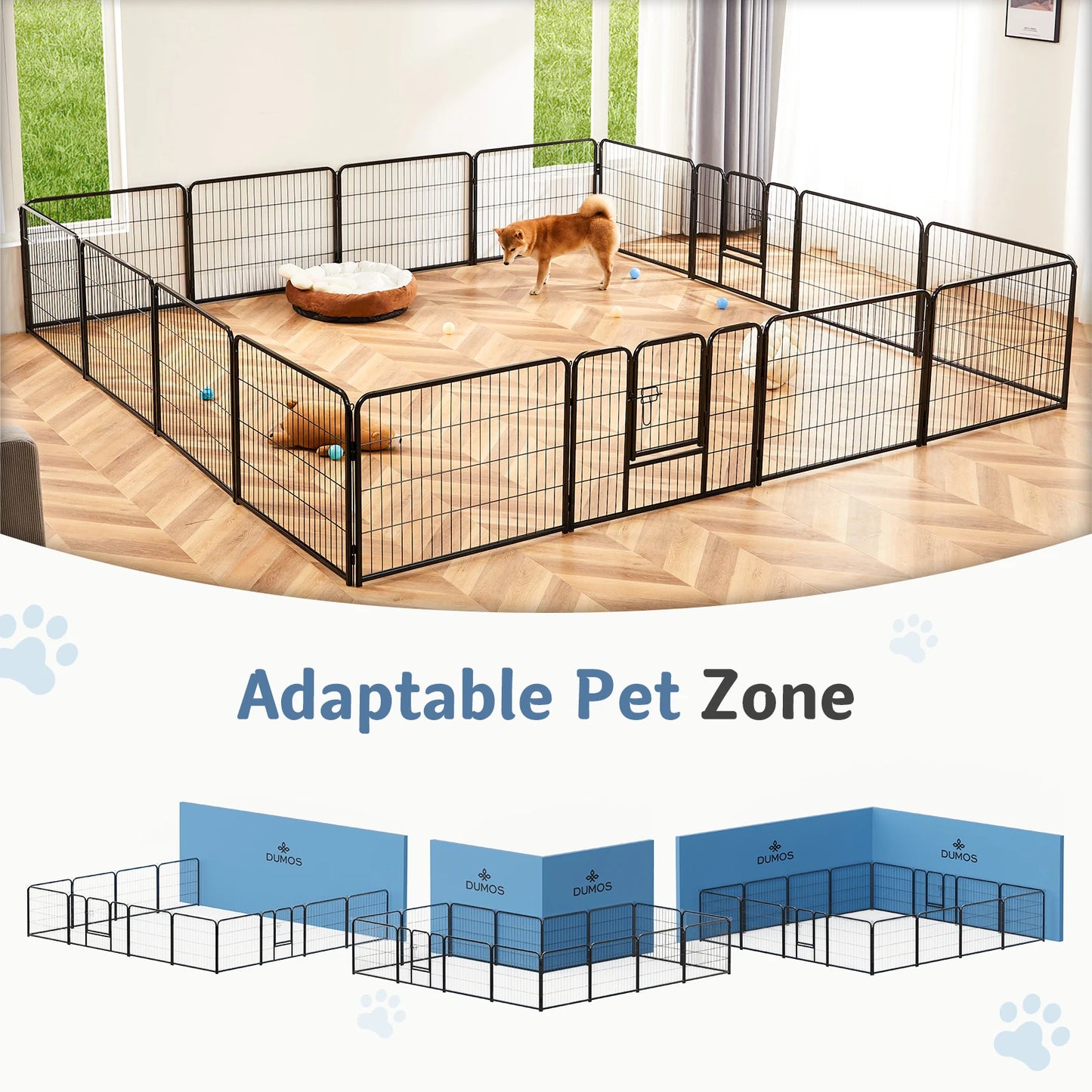 JHK Metal Dog Playpen Foldable Outdoor Exercise Fence