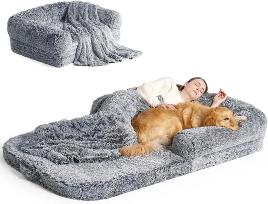 Foldable Orthopedic Memory Foam Dog Bed Waterproof Non Slip Bottom