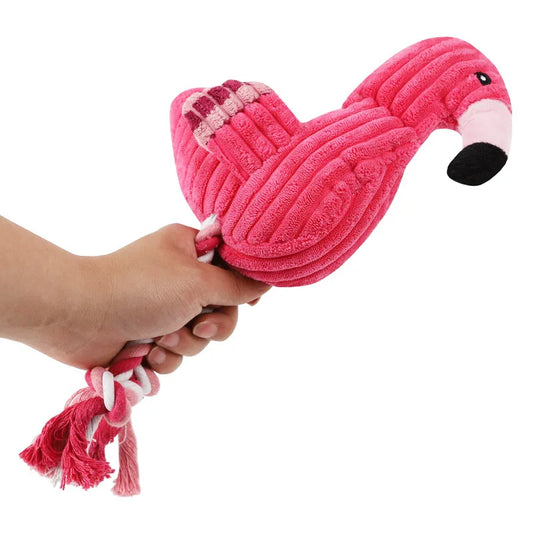 Plush Flamingo Squeaky Toy For Small Dogs Puppy Chew