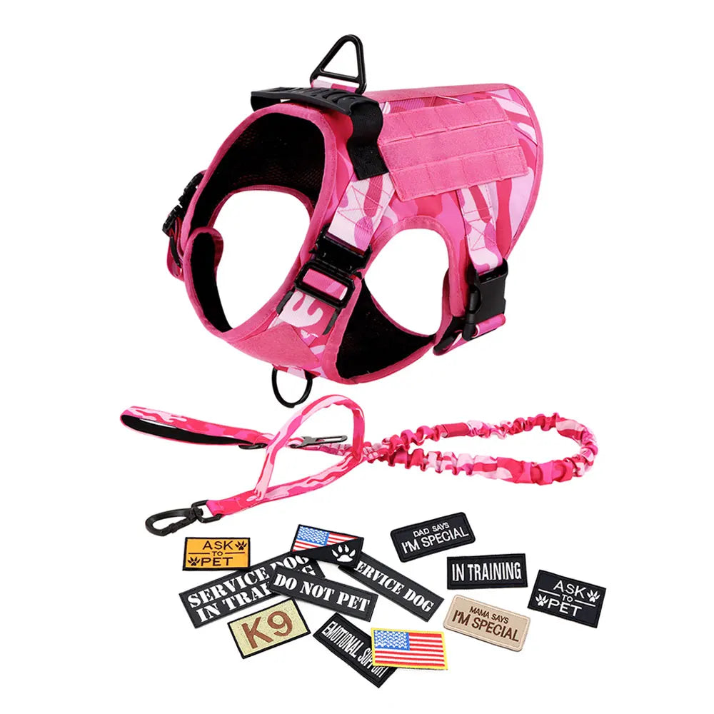 Military Pink Camouflage Dog Harness